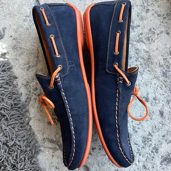 Austin Heller Blue Suede Loafer Shoes Mens 11.5 Gave the collars a rest and wore a t-short for once  main image 4